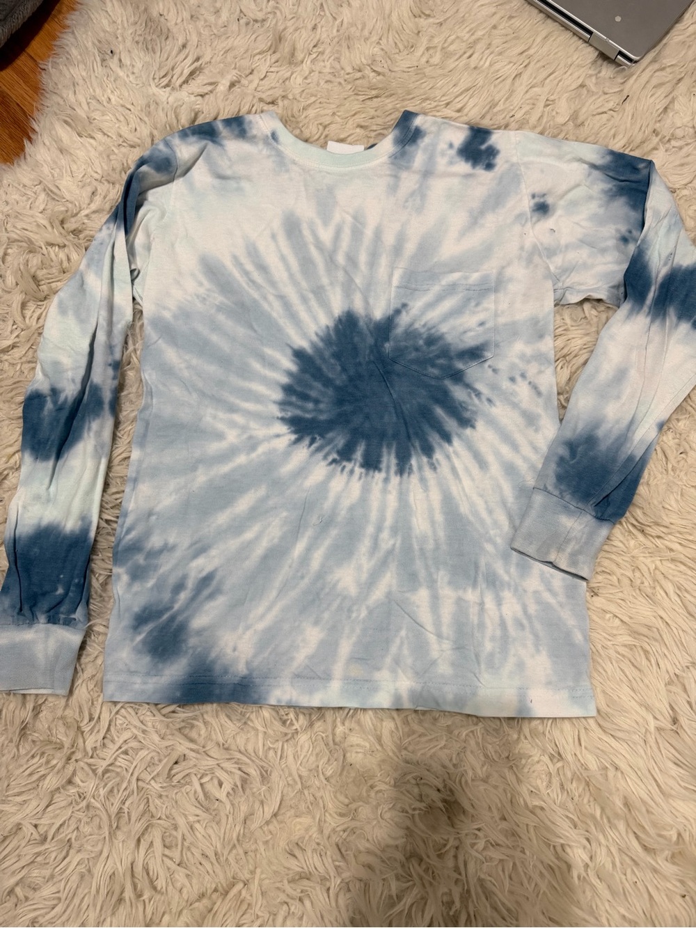 Blue Tie-Dye Long Sleeve Tee